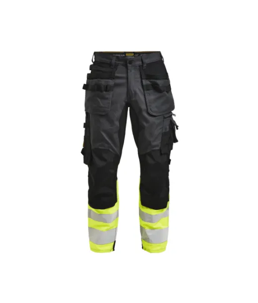 2134 Core Riipputaskuhousut Stretch Hi-vis Tummanharmaa / Keltainen
