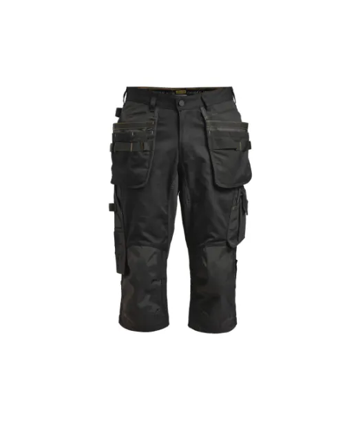2167 Stretch Piraattishortsit Riipputaskuilla Musta