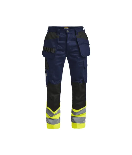 2277 Riipputaskuhousut Puuvillaa Hi-vis Mariini / Keltainen