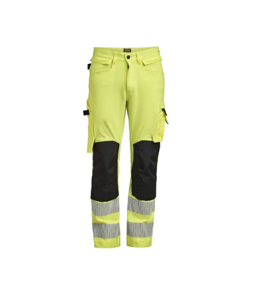 2291 Huomioväriset Stretch-riipputaskuhousut Keltainen / Musta