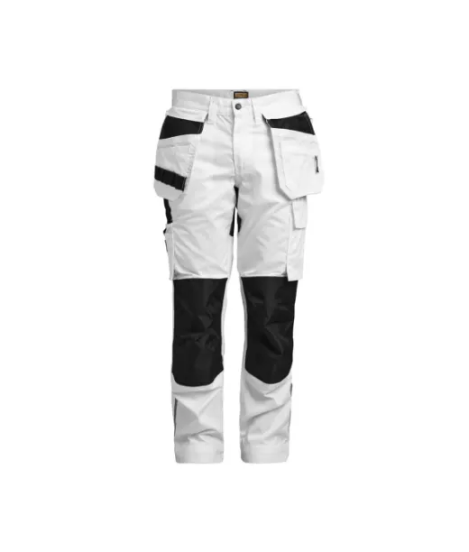 2327 Naisten Craftsman-työhousut, Stretch Valkoinen / Musta