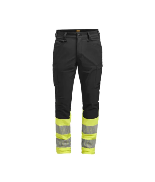 2329 Naisten Palveluhousut Stretch Hi-vis Musta / Keltainen