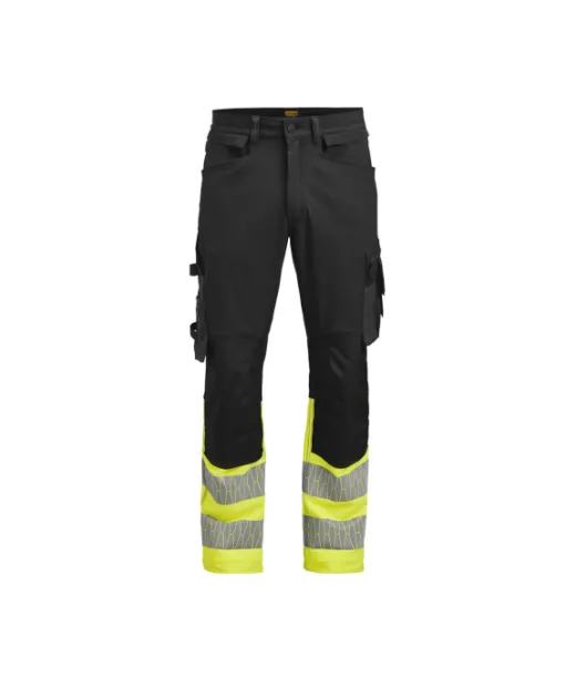 2392 Käsityöläishousut Stretch Hi-vis Musta / Keltainen