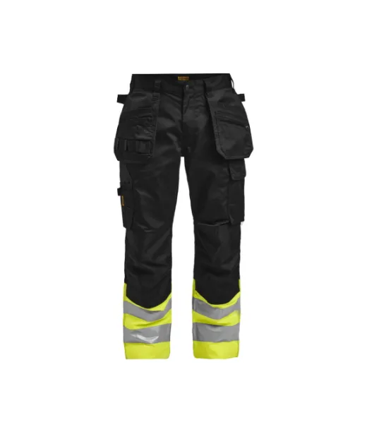2513 Riipputaskuhousut Hi-vis Musta / Keltainen