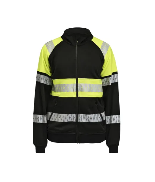 5225 Vetoketjullinen Collegetakki Hi-vis Musta / Keltainen