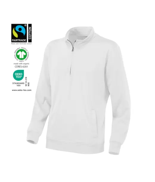Cottover Half Zip Unisex Valkoinen