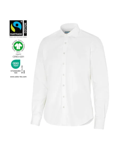 Cottover Twill Kauluspaita Slim Fit Valkoinen