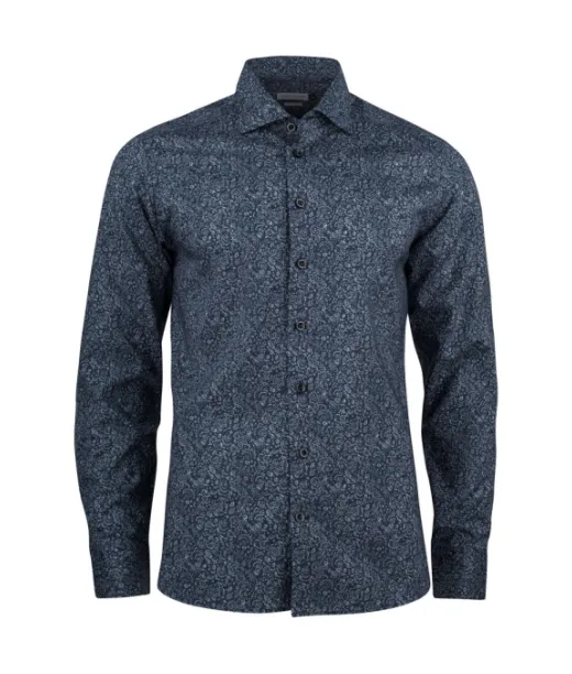 Ib37 Poplin Slim Sininen Kukkainen