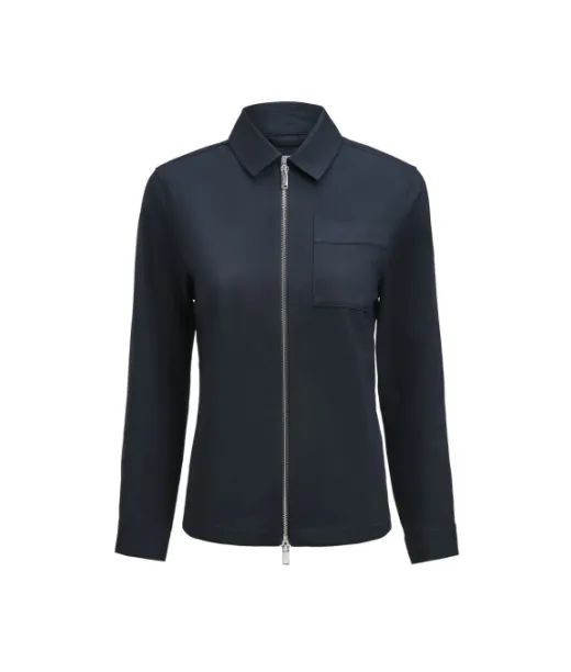 Modern Zip Overshirt Woman Navu