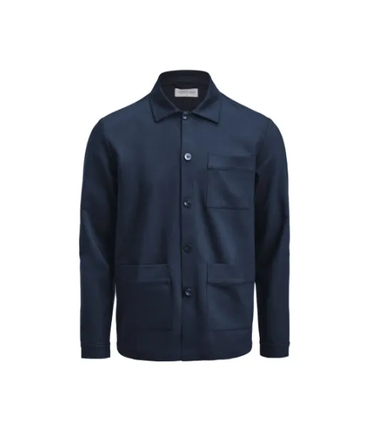 Patch Pocket Overshirt Unisex Tummansininen