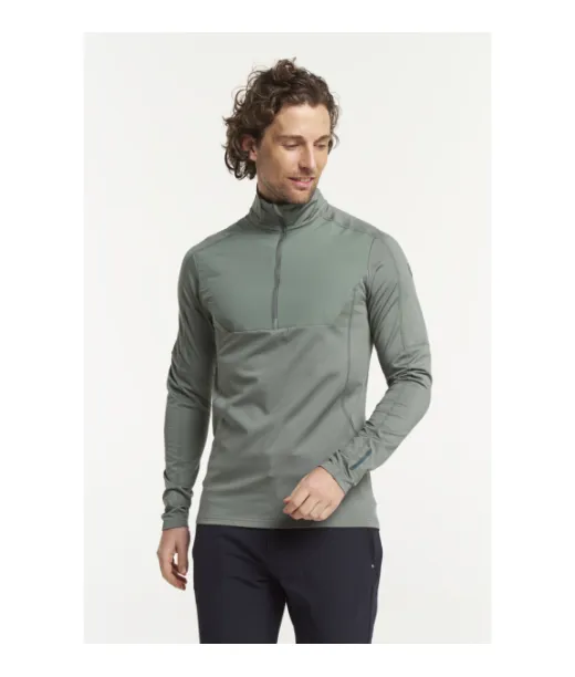 Txlite Windblock Half Zip Men Harmaanvihreä