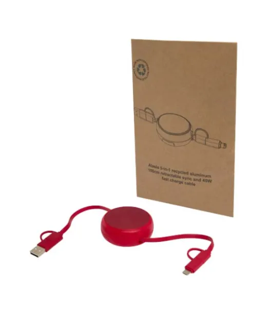 Alasia Kierrätetystä Muovista Ja Alumiinista Valmistettu Sisäänvedettävä Datasynkronoiva 45 W:n Ja 100 Cm:n 5-in-1-pikalataus