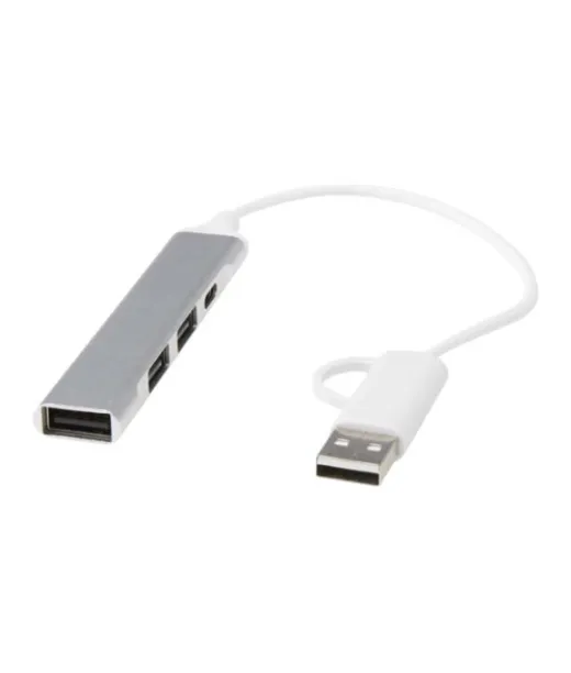 Alkaid 4-porttinen Kierrätetystä Alumiinista Valmistettu Usb-a- Ja Type-c-keskitin, Jossa Kaksi Sisääntuloa