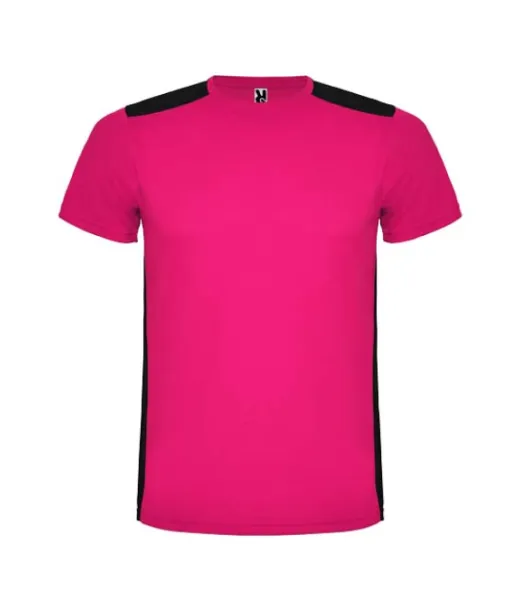 Detroit Lasten Lyhythihainen Urheilu-t-paita, 130 G/m² Fuksia / Musta