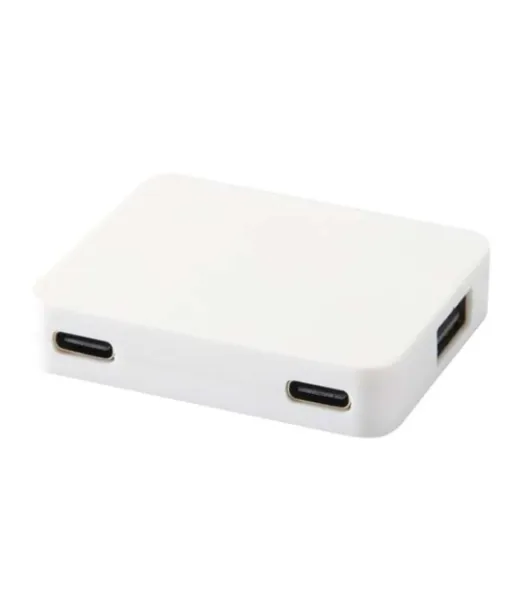 Gaia 4-porttinen Usb-keskitin, Jossa Usb-a- Ja Type-c-lähtö Sekä Kaksoistulo – Valmistettu Kierrätetystä Muovista