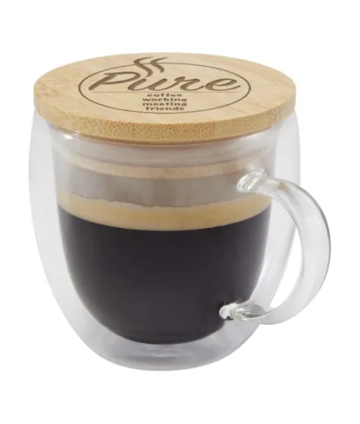 Lenora 250 Ml:n Kaksiseinäinen Lasikuppi Bambukannella