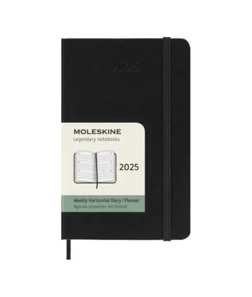 Moleskine Vaakasuuntainen Kovakantinen Taskukokoinen Viikkokalenteri 12 Kuukaudelle