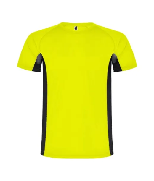 Shanghai Lasten Lyhythihainen Urheilu-t-paita Fluor Yellow / Musta