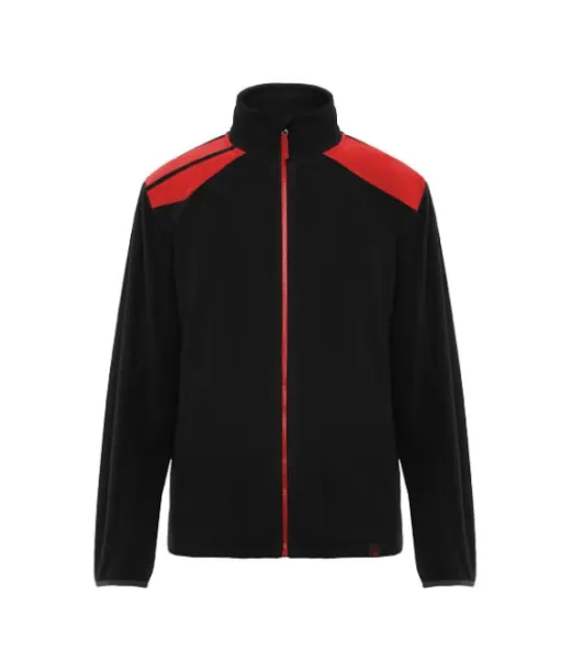Terrano Microfleece-takki, Unisex Musta / Punainen
