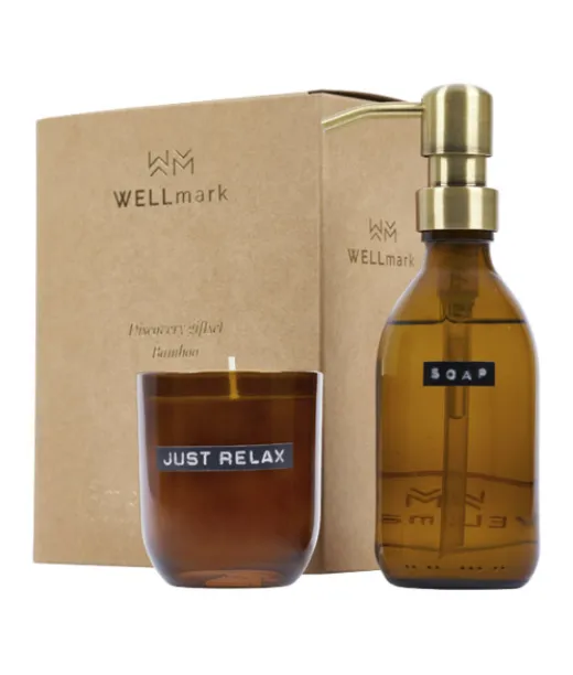 Wellmark Discovery 250 Ml:n Käsisaippua-annostelija Ja 150 G Tuoksukynttiläsetti – Bambun Tuoksu