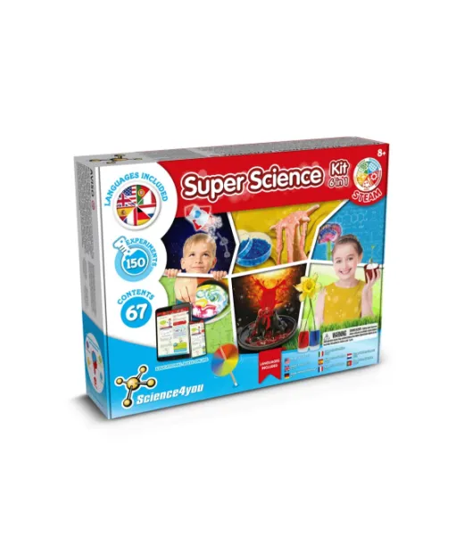 6 In 1 Super Science Kit Iii. Opetuspeli Mukana Voimapaperinen Lahjapussi (115 G/m²) Natural