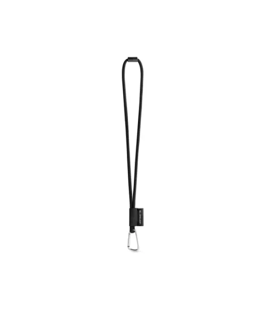 75089. Set Lanyard Tube Long (Ø 7 Mm), 55 Mm:n D-muotoinen Sulkurengas Ja Ø 7 Mm:n Turvalukko Musta