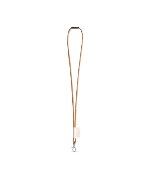 75096. Set Lanyard Cork Long (Ø 5 Mm), 9 Mm:n Karabiinihaka Ja Ø 5 Mm:n Turvasolki Natural