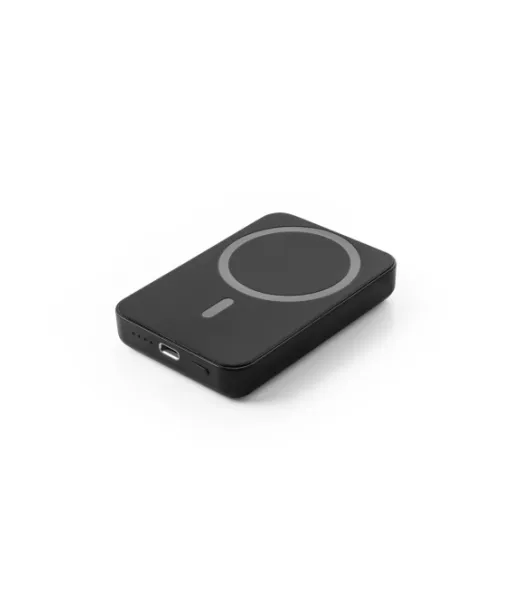 Ampere 5. 5 000 Mah:n Magneettinen Tehopankki, Jossa On 15 W:n Supernopea Langaton Laturi, Kierrätetystä Abs:stä (100 % Rabs) Musta