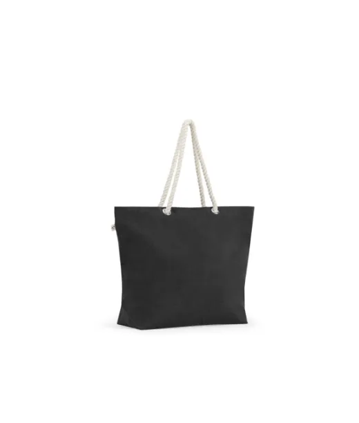 Athens. Rantakassi Kierrätetystä Puuvillasta (70 %) Ja Kierrätetystä Polyesteristä (30 %) (220 G/m²) Musta