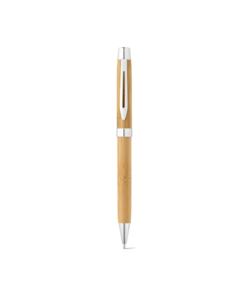 Bahia Ii. Bamboo Ballpoint Pen With Clip And Twist Mechanism Natural