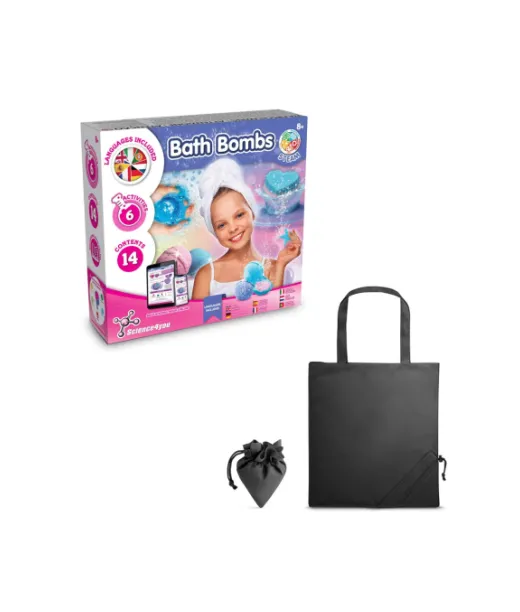 Bath Bombs Kit V. Opetuspeli Toimitetaan 190t:n Taitettavassa Lahjapussissa Musta