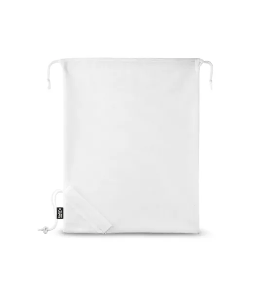 Bolzano. Taitettava Kassi, Joka On Valmistettu Verkosta Ja 190t Kierrätetystä Polyesteristä (100 % Rpet) Valkoinen