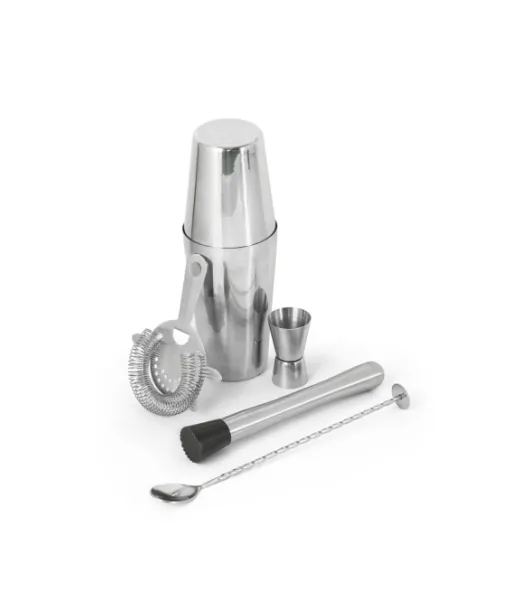 Bramble. 6-osainen Ruostumattomasta Teräksestä Valmistettu Cocktail-setti Hopea