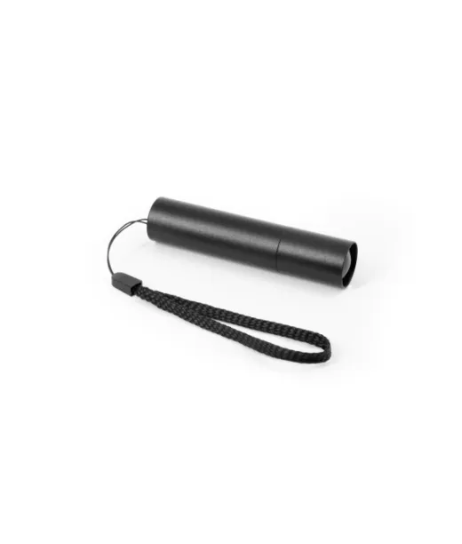 Bruce. Ladattava Taskulamppu, Valmistettu Kierrätetystä Alumiinista (100 % Ral), 30 Mm:n Jatkovarrella Musta