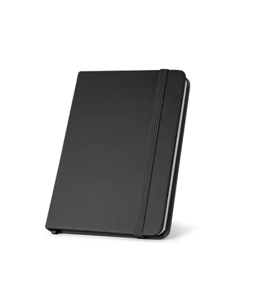 Campus. A5-kokoinen Kovakantinen Muistikirja Pu-muovista (35 % Kierrätettyä Materiaalia), Viivoitettuja Sivuja, 100 % Kierrätettyä Materiaalia Musta