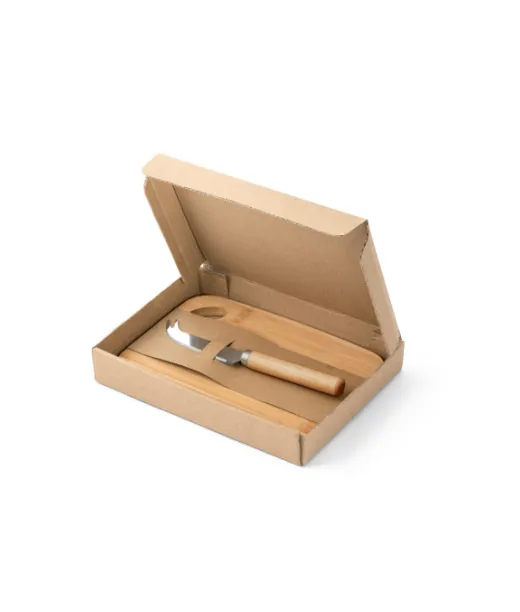 Cappero. Set With Board And Cheese Knife Natural