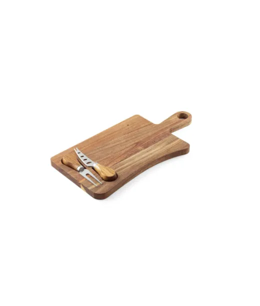 Cassia. Akaasiapuusta Valmistettu Juustolautanen Kahvalla Natural (tumma)