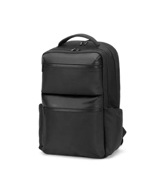 Copenhagen. Vettähylkivä Kierrätetystä Twillistä Valmistettu Reppu, Jossa Kaksi Suurta Etutaskua, 17'3" Musta