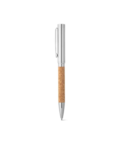 Corko. Cork And Metal Ballpoint Pen With Twist Mechanism Natural