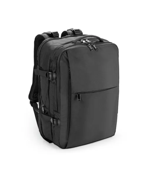 Dallas. Tiheästi Kierrätetystä 600d Polyesteristä Valmistettu Matkareppu 17.3 Tuuman Kannettavalle Tietokoneelle Musta