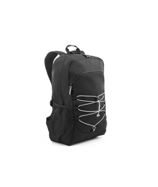 Delfos Backpack. 300d Kierrätetystä Polyesteristä Ja 600d Kierrätetystä Polyesteristä Kannettava Reppu Heijastavilla Elementeillä Musta