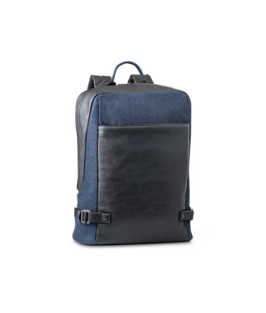 Divergent Backpack I. 15.6 Tuuman Kannettavan Tietokoneen Reppu Farkkua Ja Pu-muovia Navy-sininen