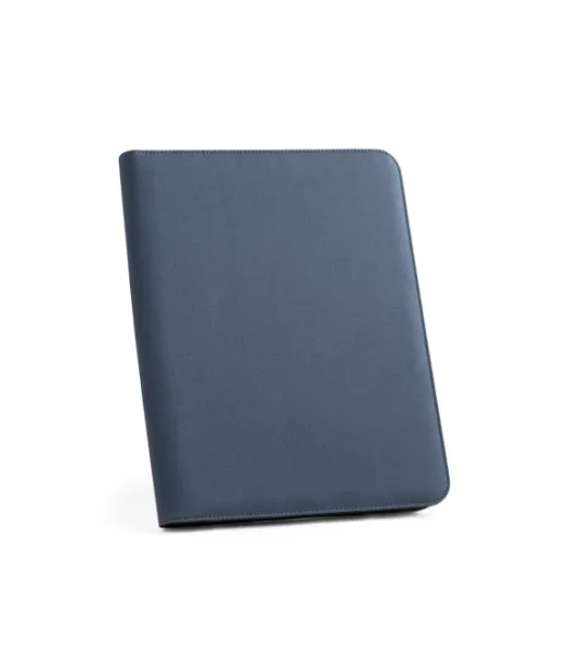 Emerge Folder. A4-kansio Kierrätetystä Polyesteristä (100% Rpet) 300d:stä, Jossa On Vetoketju Sininen