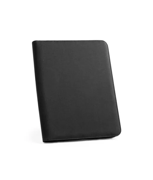 Emerge Folder Ii. A4-kansio Kierrätetystä Polyesteristä (100 % Rpet) 300d, Vetoketjulla Musta