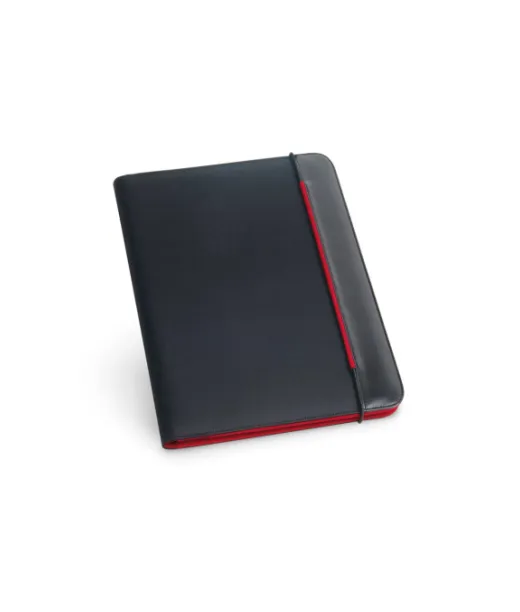 Fitzgerald. A4-kokoinen Kansio Pu-muovista Ja 800d-muovista, Viivoiduilla Sivuilla Punainen