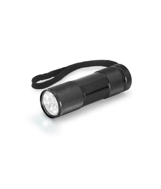Flashy. Alumiininen Taskulamppu 9 Ledillä Musta