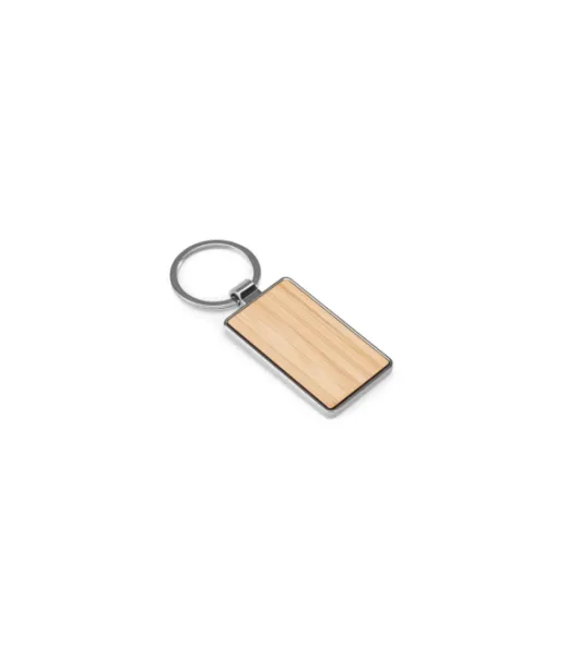 Gaston Rectangular. Suorakaiteen Muotoinen Sinkistä Ja Bambusta Valmistettu Rautainen Avaimenperä Natural