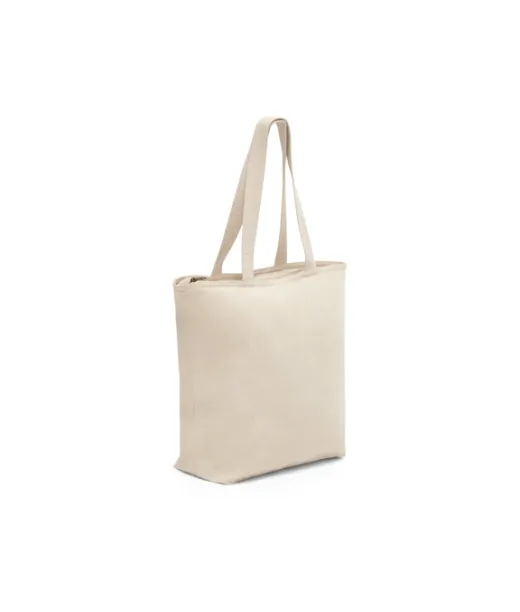 Hackney. 100 % Puuvillakassi Vetoketjulla (280 G/m²) Natural (vaalea)