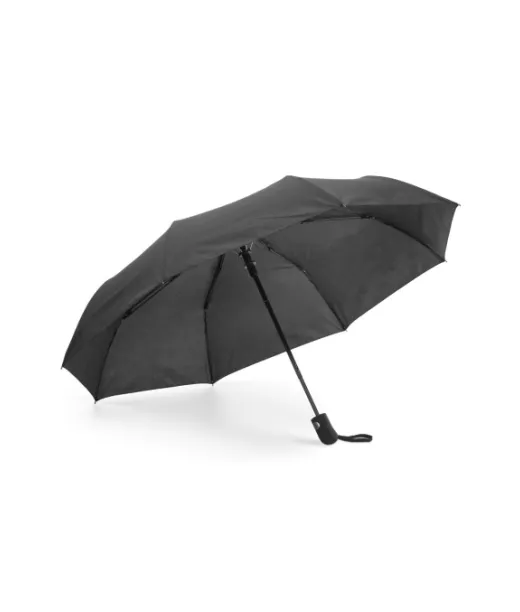 Jacobs. 190t Pongee-kankaasta Valmistettu Taittuva Sateenvarjo, Jossa Automaattinen Avautuminen Musta