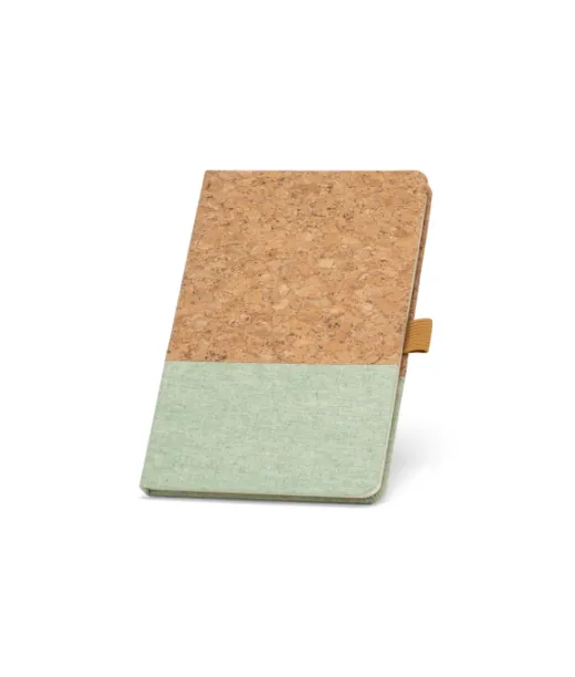 Klee. A5-muistikirja Korkista Ja Pellavasta, Vuoratut Arkit Vaaleanvihreä